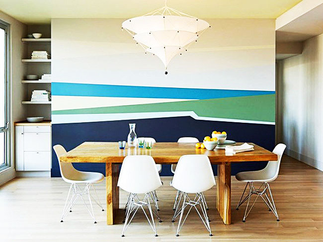 清新美式餐厅 创意背景墙效果图