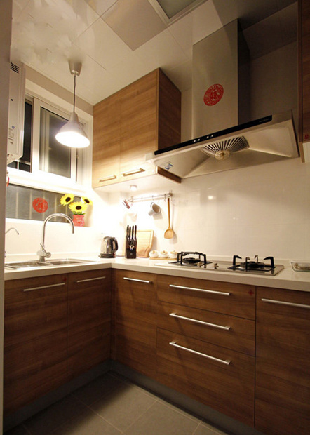 森系美式厨房实木橱柜设计