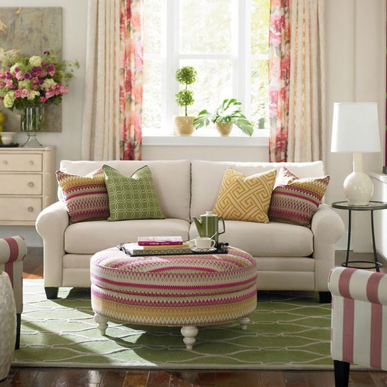 彩色双人沙发效果图 打造浪漫甜蜜客厅