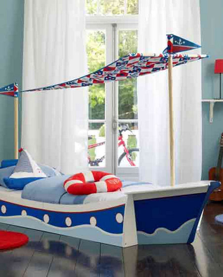 个性美式航船儿童床效果图