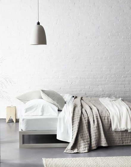 裸灰色简洁北欧风卧室效果图