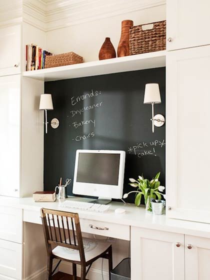 简洁北欧风书房 黑板背景墙设计
