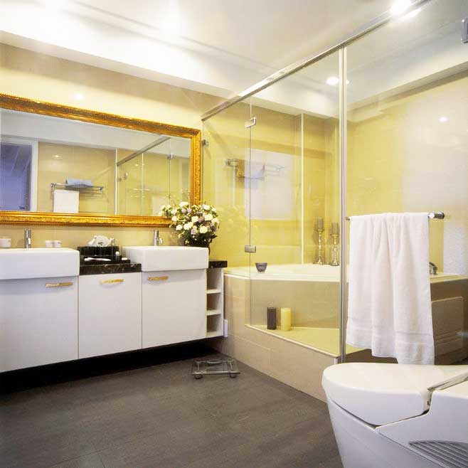 时尚简约风卫生间 白色浴室柜效果图