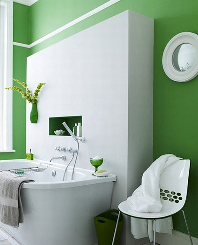 清新绿+纯净白 森系北欧风卫生间设计
