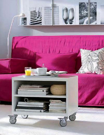舒适北欧风 枚红色系布艺沙发设计