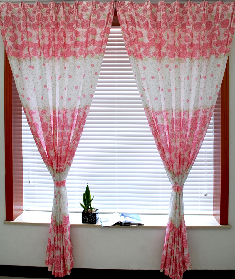 田园风飘窗 甜美粉色系窗帘设计