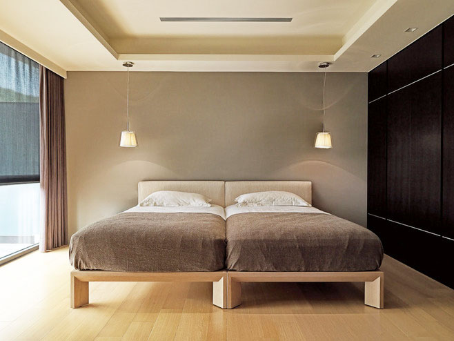 时尚现代日系 双人房卧室吊顶设计
