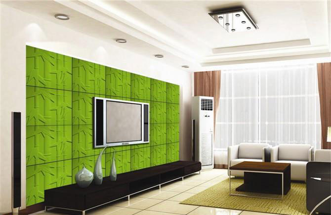 个性混搭风客厅 翠绿色魔块电视背景墙设计