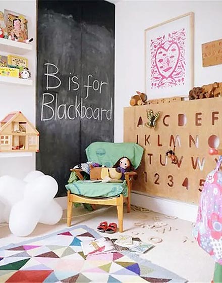 甜美简欧风儿童房 创意黑板墙设计