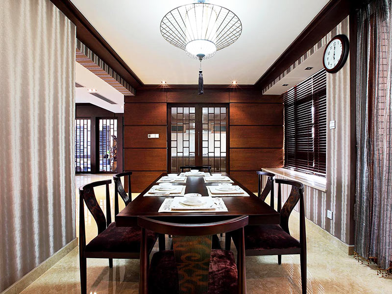 豪华古典新中式 实木餐厅效果图