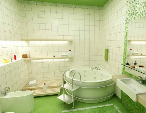 果绿色北欧风卫生间装饰效果图