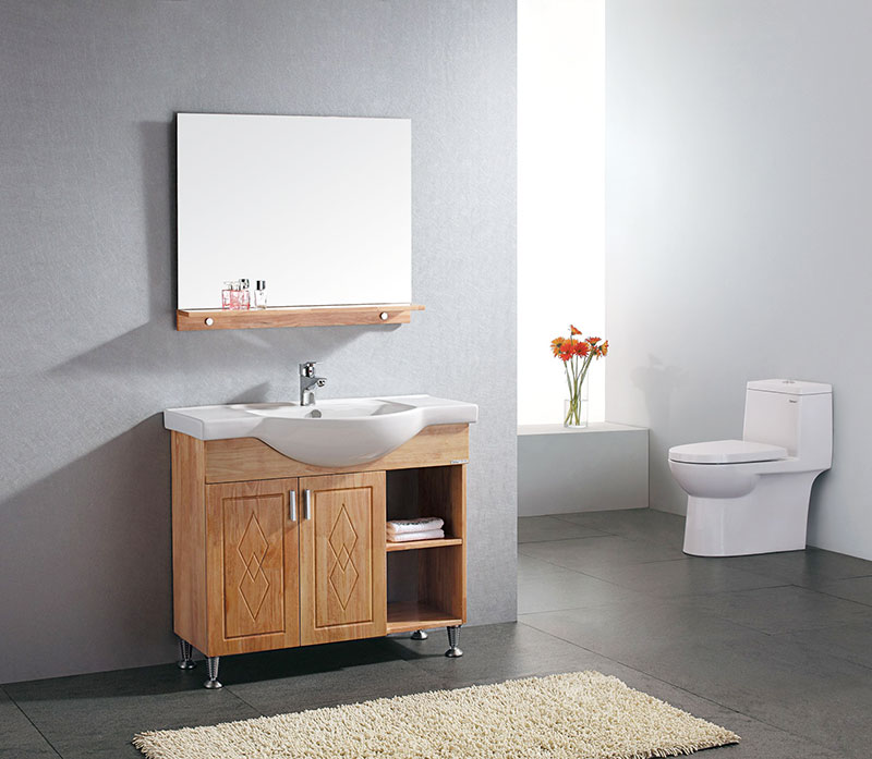 简洁宜家风卫生间 落地浴室柜设计