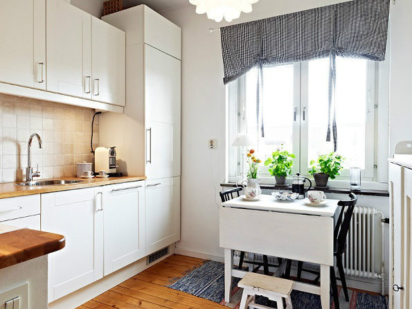 纯净简约北欧风小厨房 白色橱柜设计