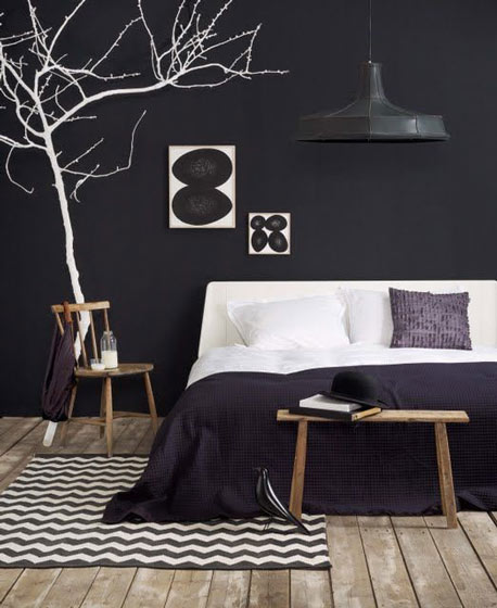 森系北欧风格卧室 树枝装饰效果图