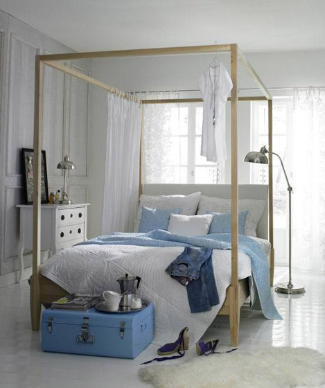 华丽优雅简欧风卧室架子床设计