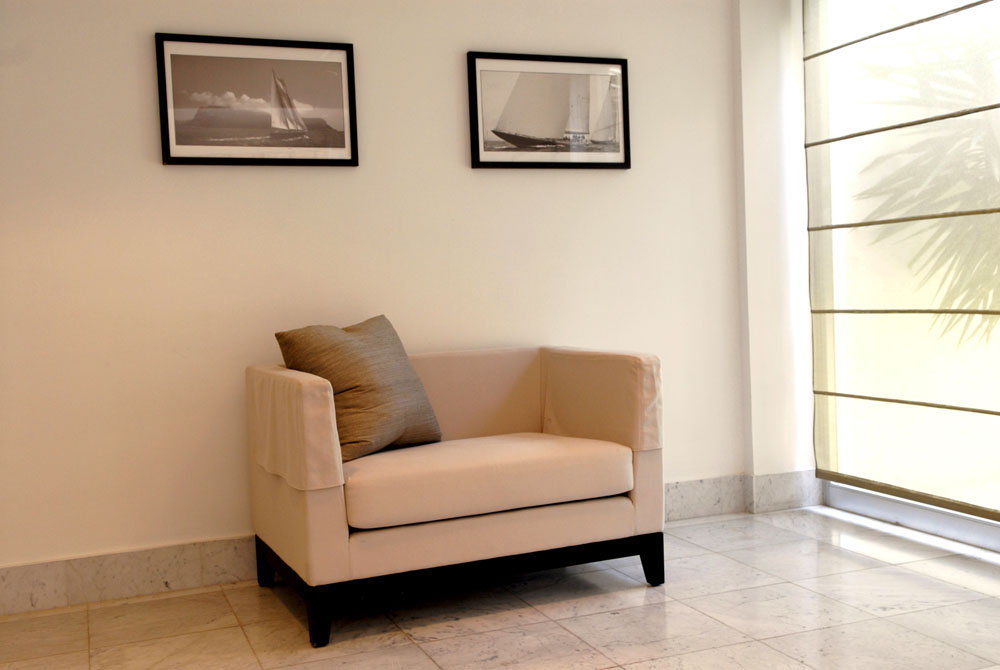 小清新日式客厅 布艺单人沙发效果图