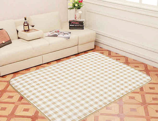舒适宜家风客厅 格子地毯设计图