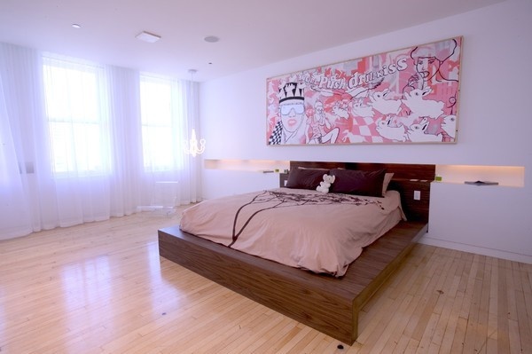 甜美柔和色彩 日式榻榻米卧室效果图