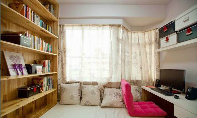 榻榻米书房设计 休闲阅读空间