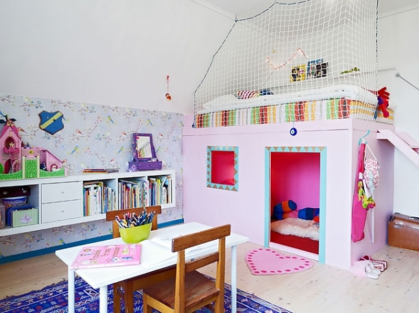 创意北欧风公主房 活力儿童房壁纸设计