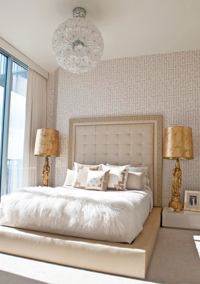 优雅大气美式卧室背景墙设计