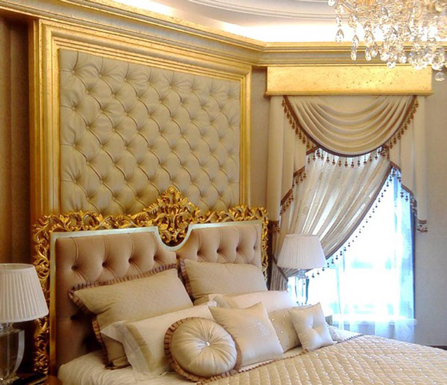 奢华欧式主卧 床头软包背景墙设计