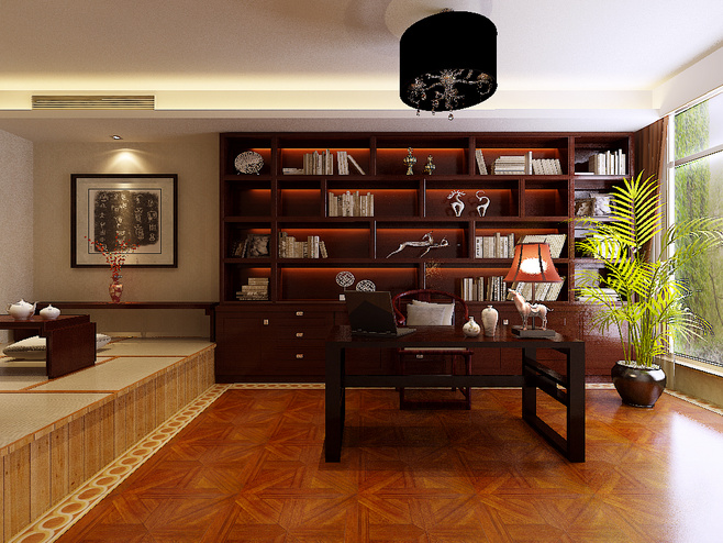 复古典雅欧式 实木书房设计