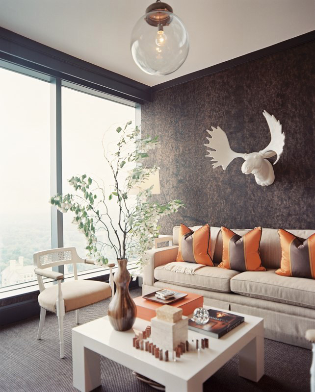 高端美式客厅 背景墙装饰设计