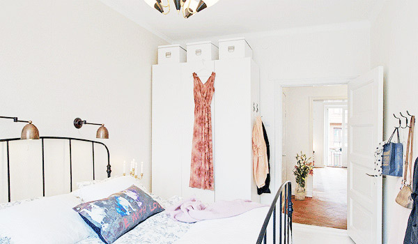 纯净简洁北欧风卧室 白色衣柜设计