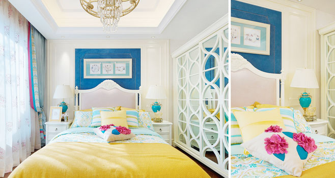 浪漫北欧风卧室设计 柠檬黄点亮家居生活