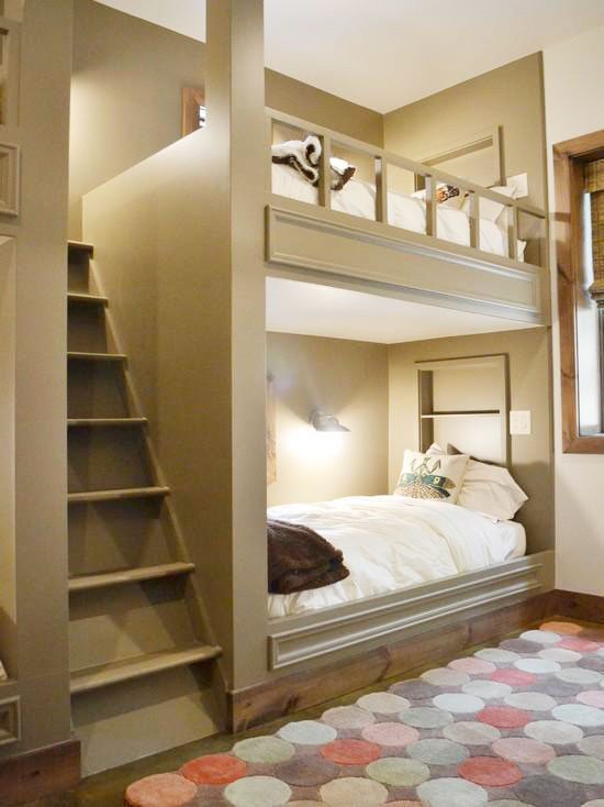 优雅欧式儿童房 创意双层床图片