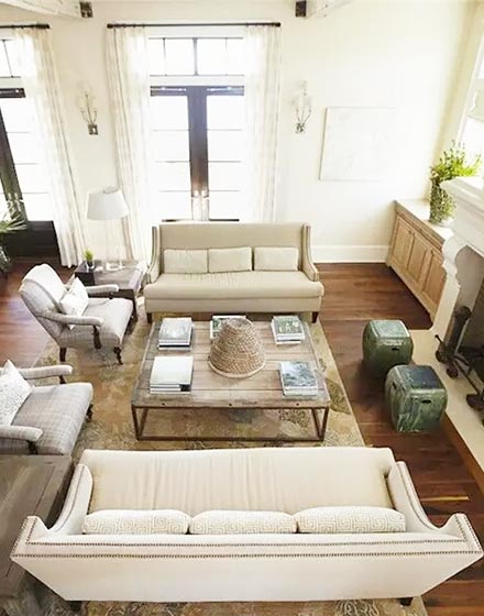 自然简美式客厅 舒适布艺沙发设计