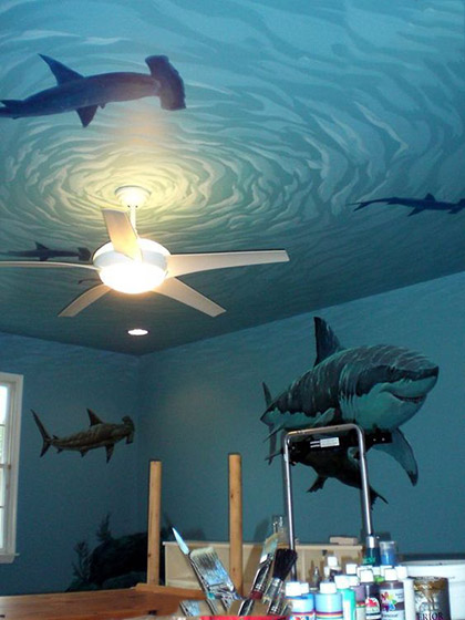 创意3D海底世界壁纸背景墙构造图