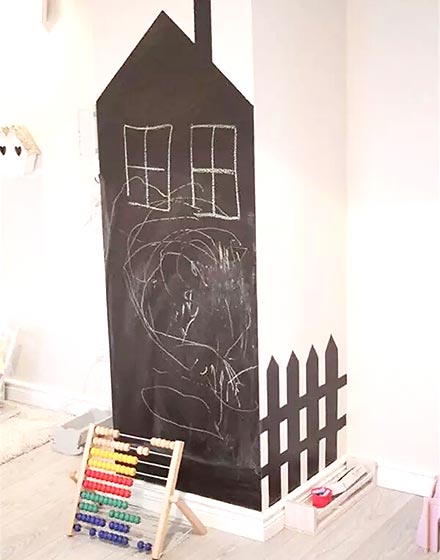 北欧风儿童房 黑板背景墙效果图