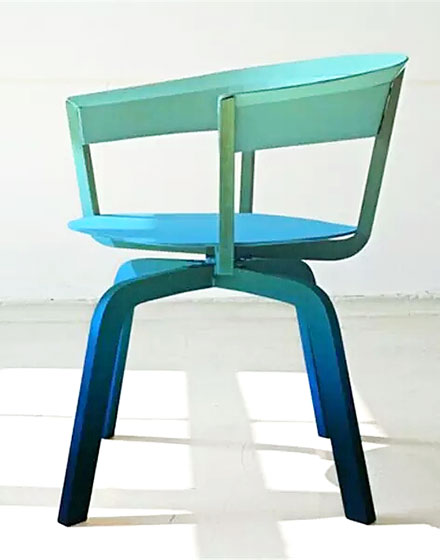 蓝绿渐变色 后现代风情转椅设计