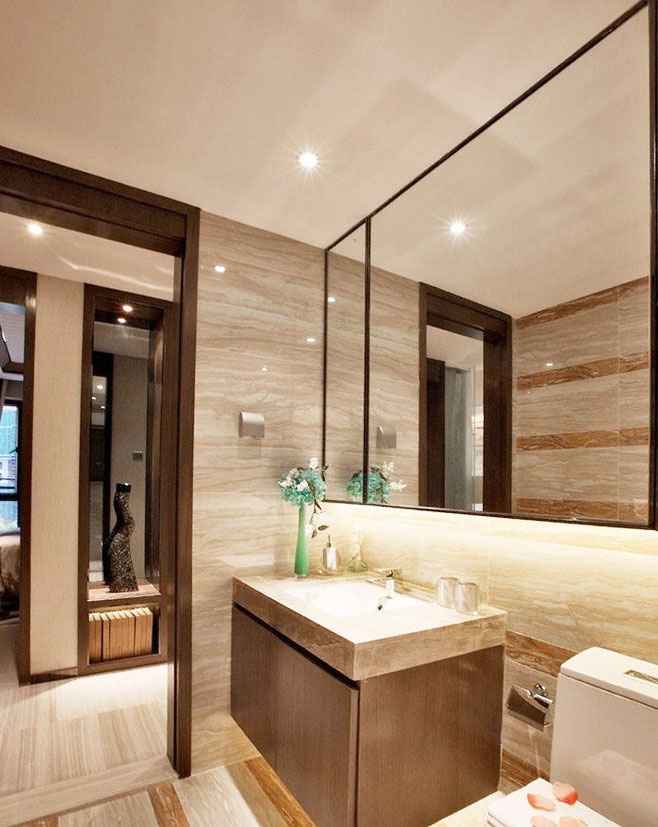 咖色系现代简约风 卫生间浴室柜设计