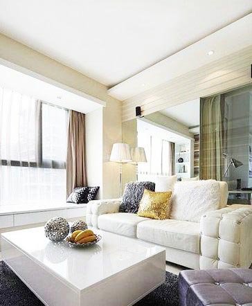时尚现代简约风卧室 白色沙发效果图