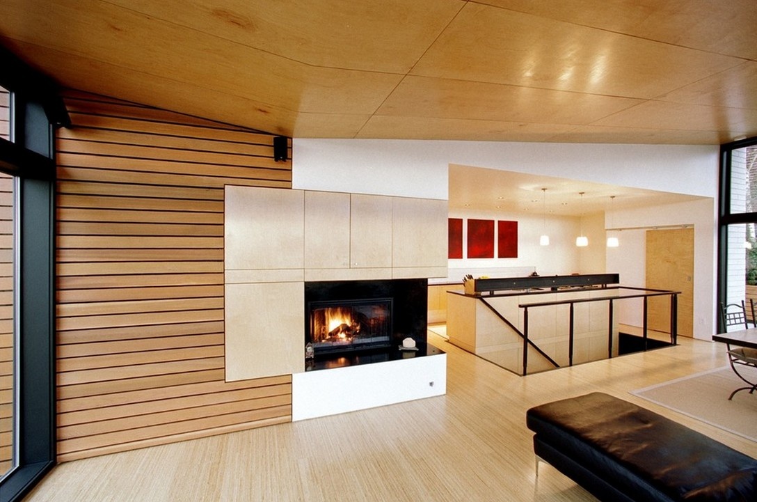 自然森系美式客厅 壁炉背景墙设计