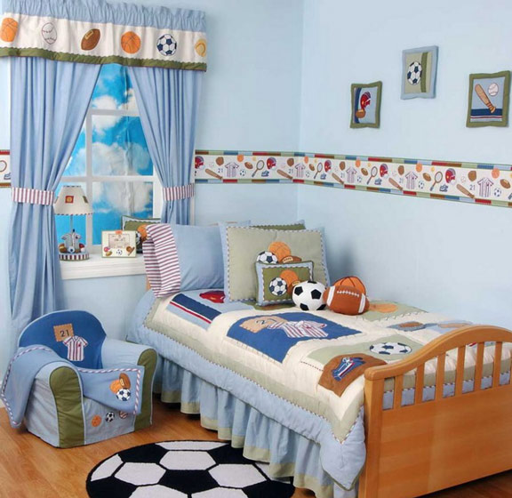 清爽蓝美式儿童房装饰效果图