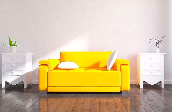个性北欧风客厅 柠檬黄沙发设计