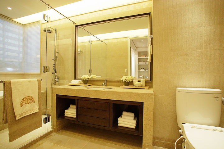 大气新中式风 卫生间实木浴室柜设计