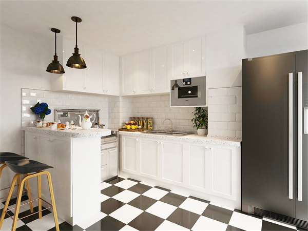 开放式厨房搭配小吧台设计，小户型轻松变大空间